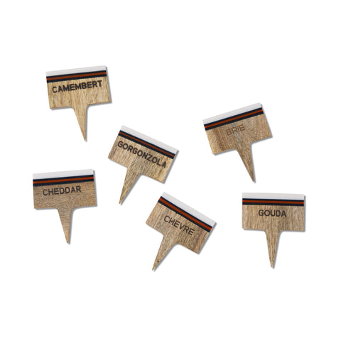 Montes Doggett Wood Cheese Marker - Set of 6