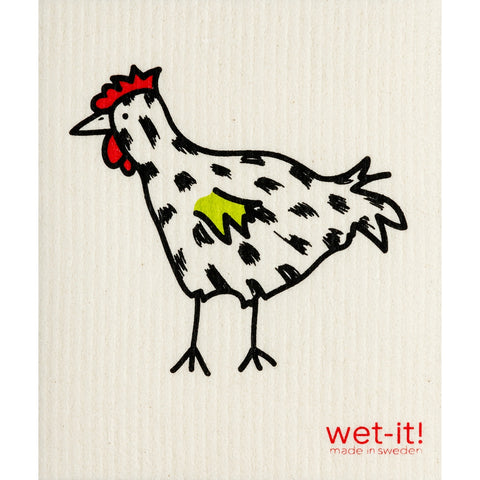 Wet-it! Swedish Dishcloth - Painted Chicken