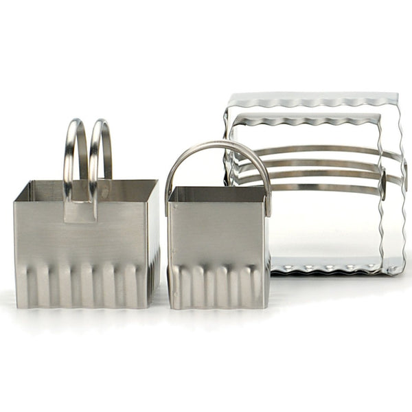 R.S.V.P. Square Rippled Biscuit Cutters - Set of 4