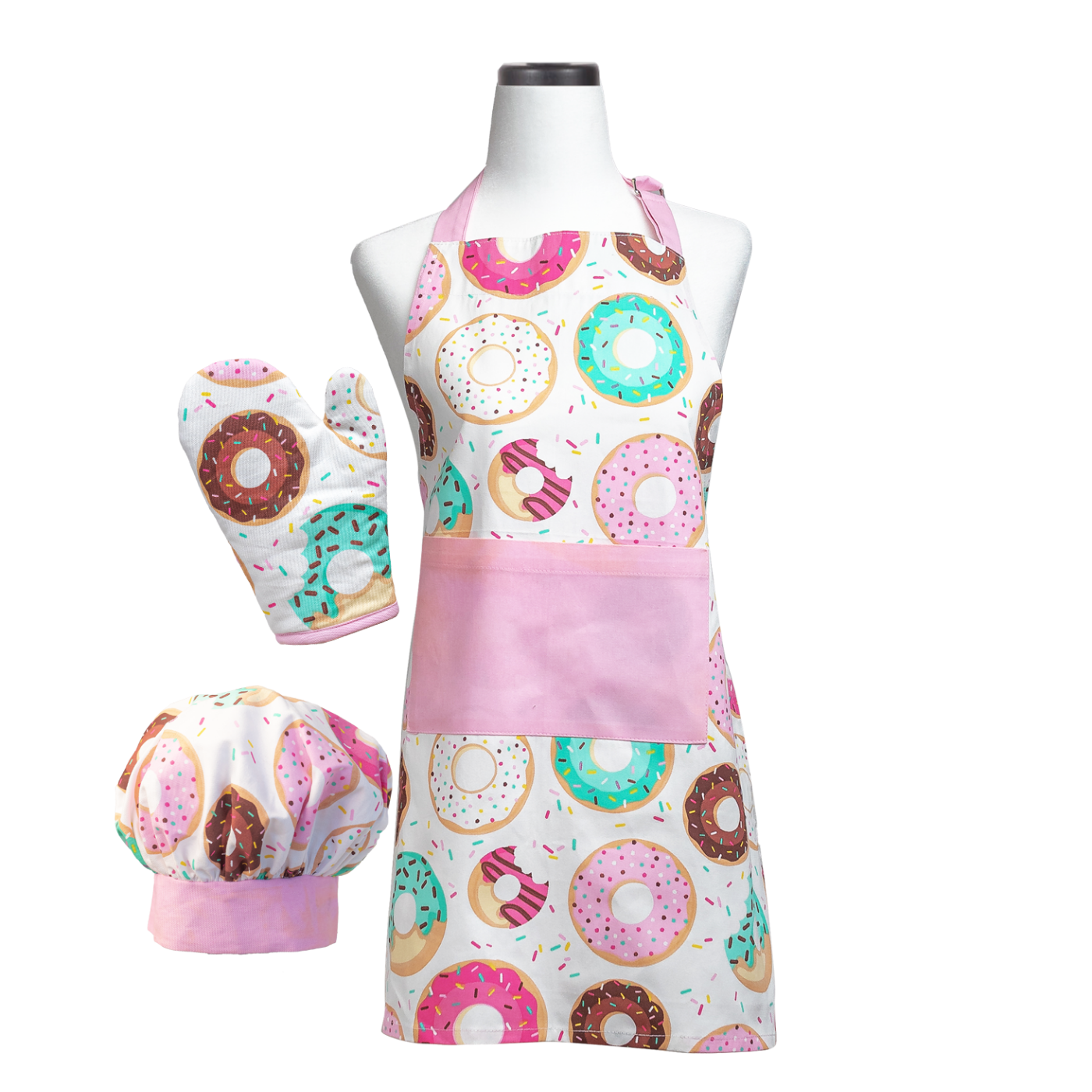 https://www.thehappycook.com/cdn/shop/products/ChildDonutApronChefHatandOvenMittSet.png?v=1612806986