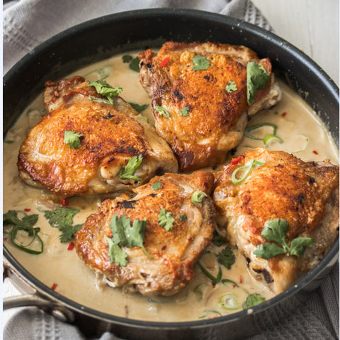 Coconut Curry Chicken, Root Vegetables & Indian Rice Puddling (Prerecorded)