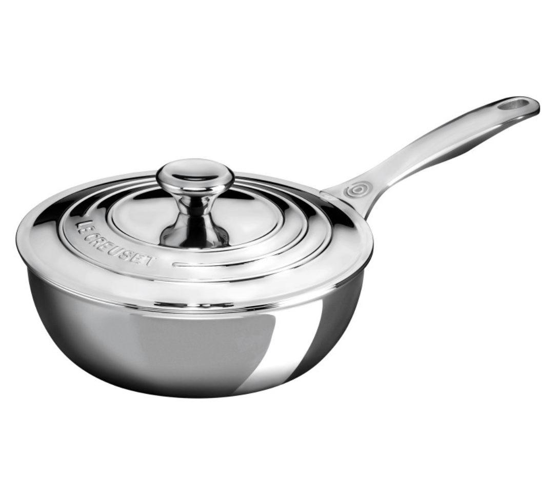 Demeyere Industry5 Stainless Steel Saucier with Lid, 2 Qt.