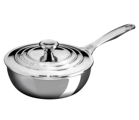 Le Creuset Stainless Steel Saucier Pan - 2 Qt