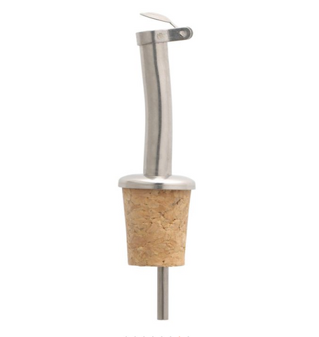 HIC Stainless Steel Pourer with Natural Cork Stopper (Set of 2)