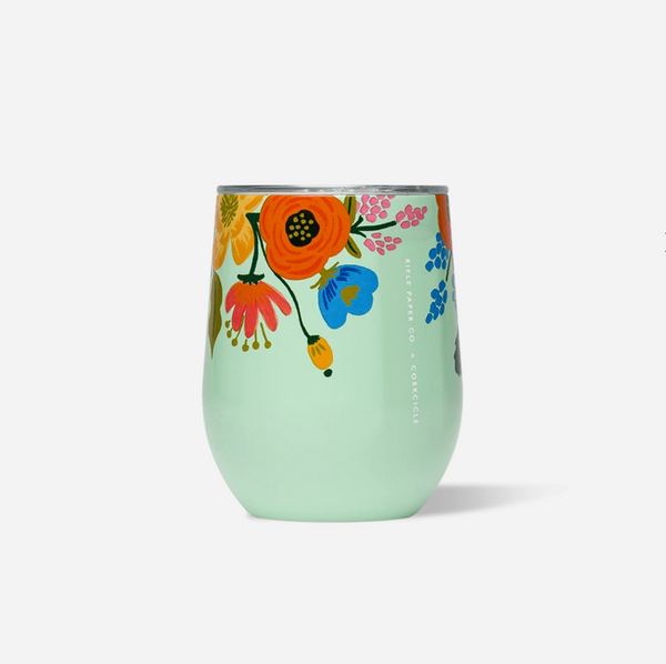 Corkcicle Rifle Paper Co. Stemless Tumbler- Lively Floral Mint