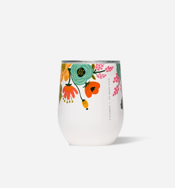 Corkcicle 12 oz Stemless - Lively Floral Cream