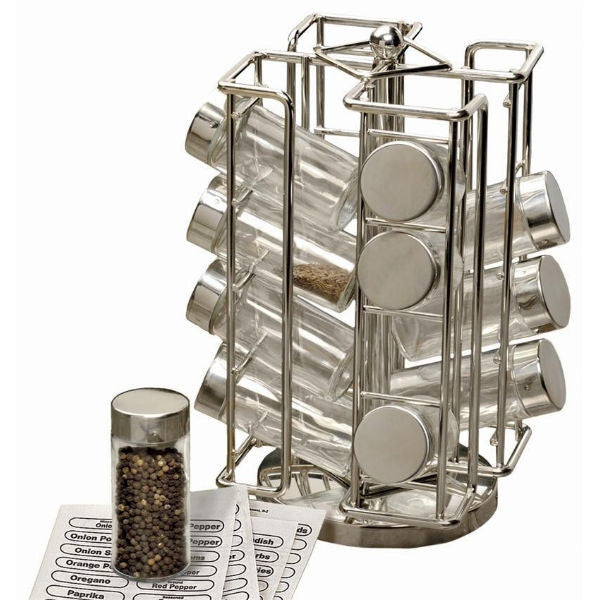 16-Bottle Chrome Revolving Spice Rack