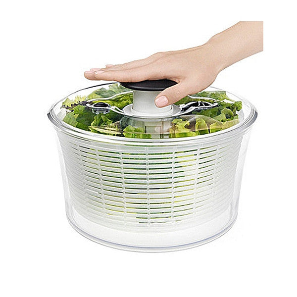 OXO Clear Bowl 10 In Large Salad Spinner with Extra Storage Lid