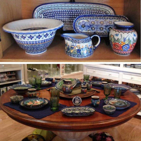 Polish Pottery Large Rectangular Baker with Handles