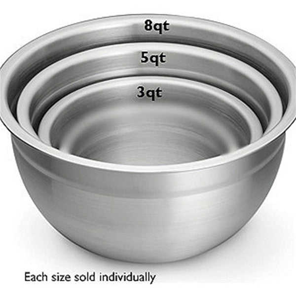 Choice 8 Qt. Stainless Steel Mixing Bowl with Silicone Bottom