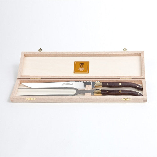 Laguiole French Olive Wood Carving Set