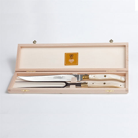 Claude Dozorme Laguiole Carving Set - Natural