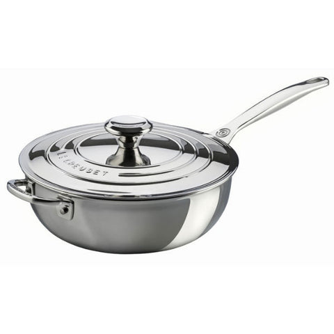 Le Creuset 3.5 Qt. Stainless Steel Saucier Pan with Lid