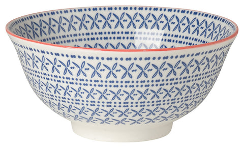 Now Designs 6" Stamped Bowl - Blue Cross