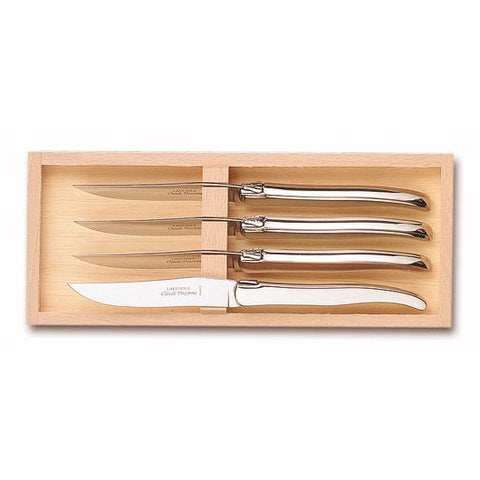 Claude Dozorme Laguiole Steak Knives - Polished Stainless Steel