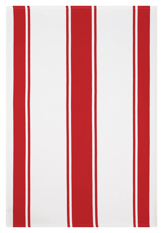 MU Kitchen- Stripe Towel- Crimson Red