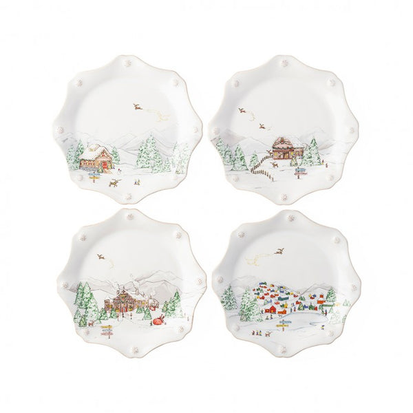 Juliska- Berry & Thread North Pole Scallop Dessert Plates (Set of 4)