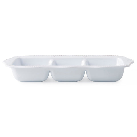 Juliska Melamine Berry & Thread Triple Server - White