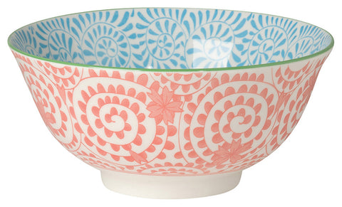 Now Designs 6" Stamped Bowl - Orange Swirls & Blue